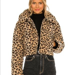Lovers and Friends Puffer Jacket Cheetah Print XS